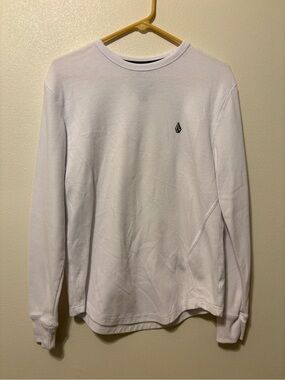 Volcom White Long-Sleeve Thermal Waffle Shirt